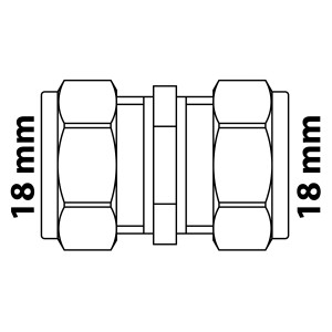 Kirchhoff Verbindungsstück 18 mm, Klemmfitting für CU-Rohr, blank
