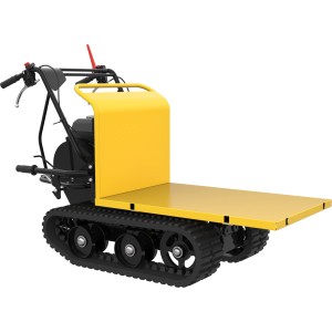 Güde Raupendumper GRD 300.1/R in Gelb-Schwarz mit Raupenantrieb und kippbarer Ladefläche.