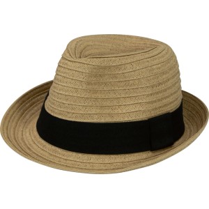 Strohhut Männer Braun Band Schwarz Gr. 59