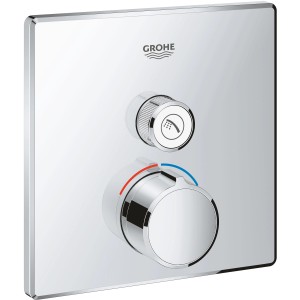 Grohe Unterputzmischer SmartControl mit 1 Absperrventil Chrom eckig