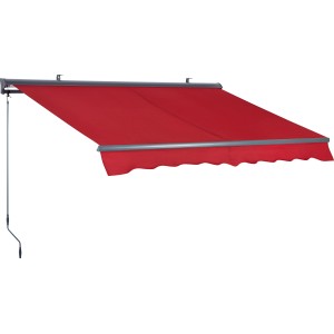 Gelenkarmmarkise Belport in Beere, 300x200 cm mit Motor für Terrasse oder Balkon.