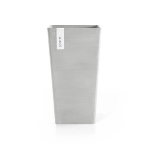 Ecopots Pflanztopf Rotterdam Halbhoch Weißgrau 49,7 cm x 50 cm