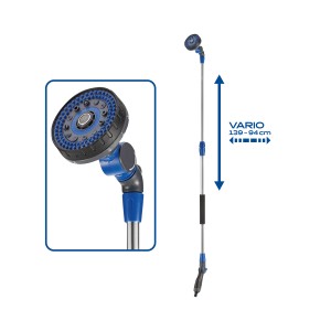 LUX Gießstab mit 10 Strahlvarianten, teleskopierbar von 94 cm bis 139 cm, für Gartenbewässerung.