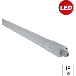 Graue LED-Wannenleuchte Lite IP65, 36W, 150cm Länge für Feuchträume.