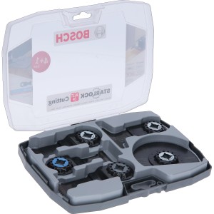 Bosch Starlock Set Best of Cutting, 5-teilig, im geöffneten Koffer.