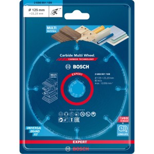 Bosch Expert Carbide Multi Wheel Trennscheibe, 125 mm, für Winkelschleifer.