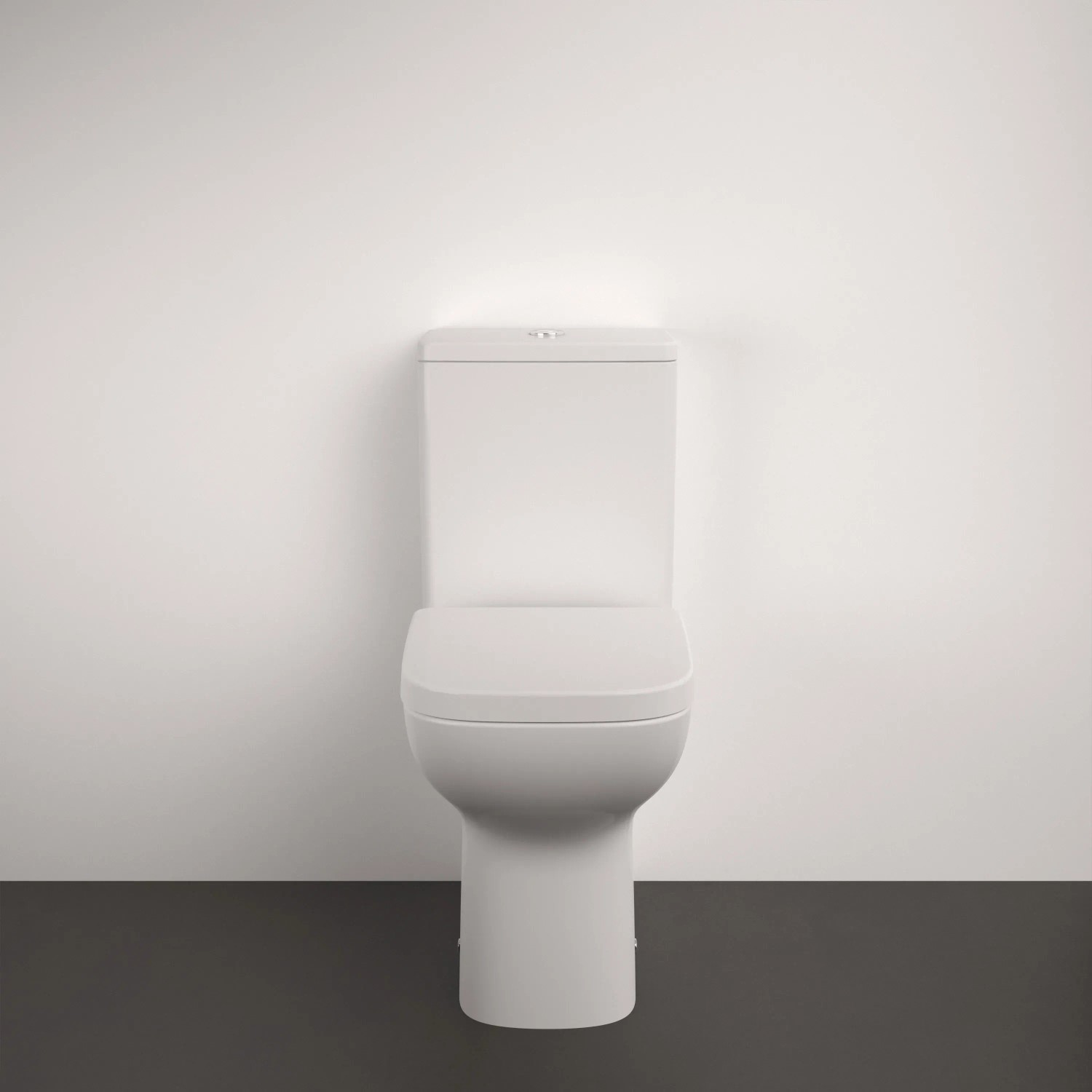 Weißer Ideal Standard WC-Sitz i.life S Wrapover aus Duroplast mit Edelstahlscharnieren.