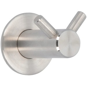 Siro Garderobenhaken aus Edelstahl, feingeschliffen, mit zwei Aufhängern, Ø 35 mm.