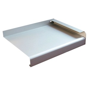Silberne Roro Außenfensterbank aus Aluminium, 16,5 x 100 cm, für den Wetterschutz.