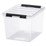 Transparente SmartStore Aufbewahrungsbox Classic 3 l mit Deckel und schwarzen Clips.