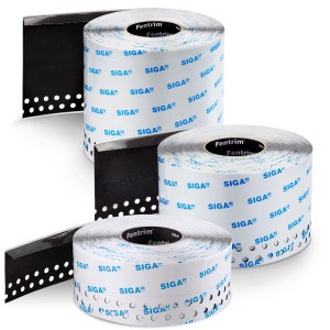 Siga Fentrim 2 Klebeband, 3 Rollen, 15/185 mm x 25 m, Dämmstoffzubehör für winddichte Verklebung.