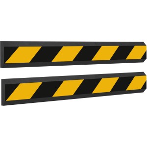 Apa Garagen-Wandschutz, 2 Stück, schwarz-gelb, 50 cm lang, zum Schutz vor Kratzern.