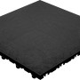 Schwarze Florco Kunststoff-Klickfliese floor, 40x40 cm, für Innenräume.