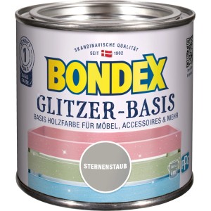 Bondex Glitzer-Basis Grau seidenmatt 500ml, Effektfarbe für Möbel und Wände.