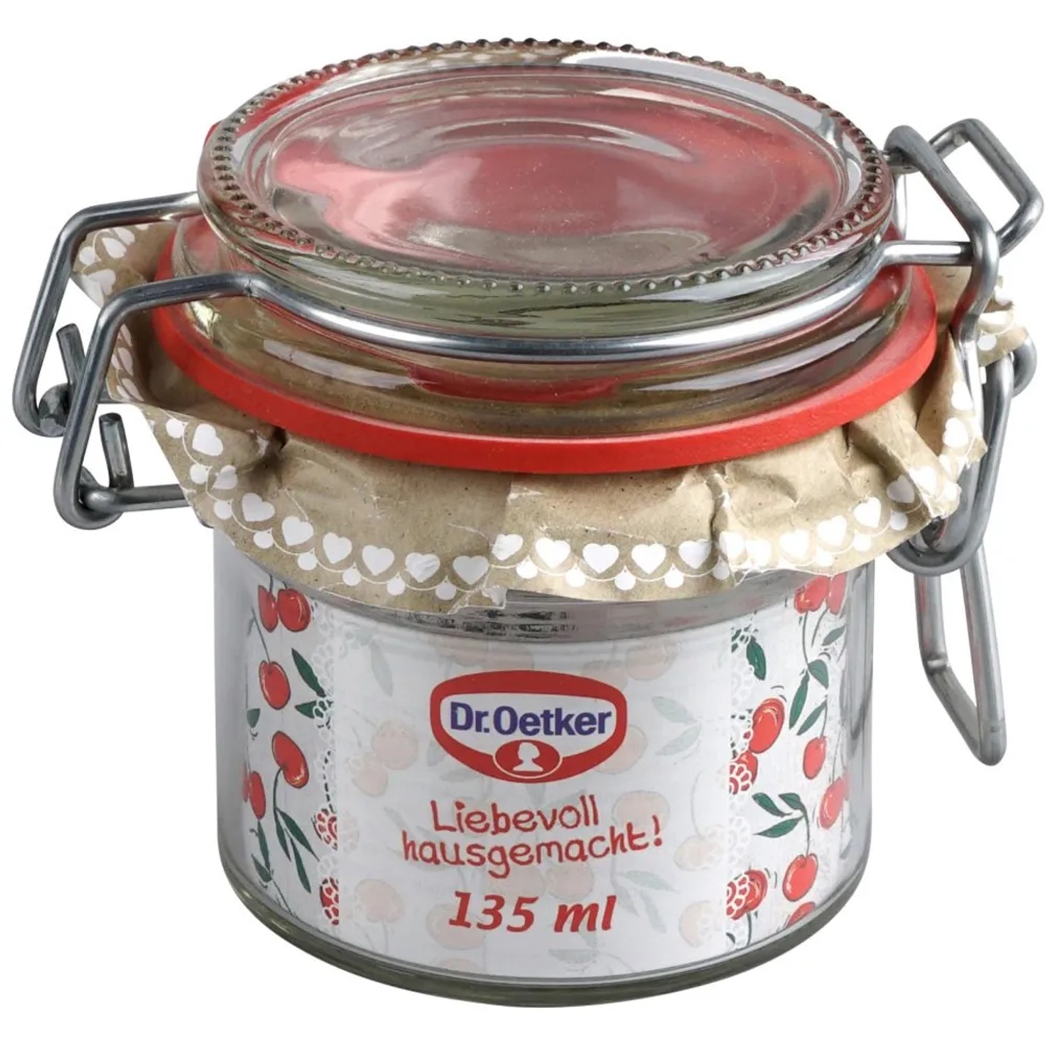 Dr. Oetker Bügelverschlussglas, 135 ml, für Küchenhelfer zum Einkochen und Einmachen.
