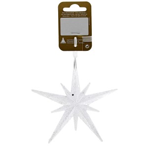 Weihnachts-Deko Stern zum Hängen aus Kunststoff Ø 11 cm Weiß