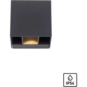 Moderne, anthrazitfarbene Paul Neuhaus Wandleuchte Block, 98x93 cm, für den Außenbereich.