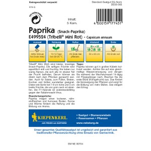 Kiepenkerl Paprika Tribelli Mini Rot Samenpackung