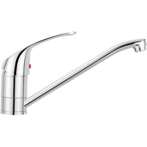 Chromfarbene baliv Niederdruck Küchenarmatur KI-1183 N, Einhebelmischer mit schwenkbarem Auslauf.