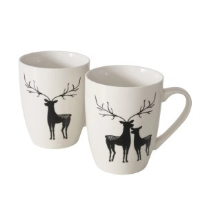 Boltze Tasse Wilbur 2-fach Sortiert Weiß Schwarz