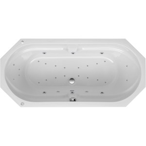 Ottofond Whirlpool Sicilia, 170x75 cm, weiße Acryl-Badewanne mit Hydromassage-Düsen und LED-Farblicht.