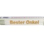 Stabila Zollstock mit Lasergravur "Bester Onkel", 2 m, aus Holz, für Messarbeiten und als Geschenkidee.