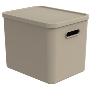 Rotho Albula Multibox in Cappuccino, 27L, mit Deckel und Griffen. Aufbewahrungsbox für C4.