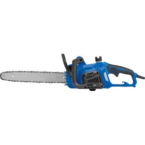 Blaue LUX-TOOLS Elektro-Kettensäge E-KS-2000/405 mit 40,6 cm Schwertlänge.