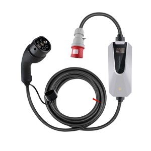 Junsun 11kW 3-phasiges EV Ladegerät mit Typ 2 Stecker, CEE-Anschluss und Steuerbox. 6m Ladekabel für E-Autos.