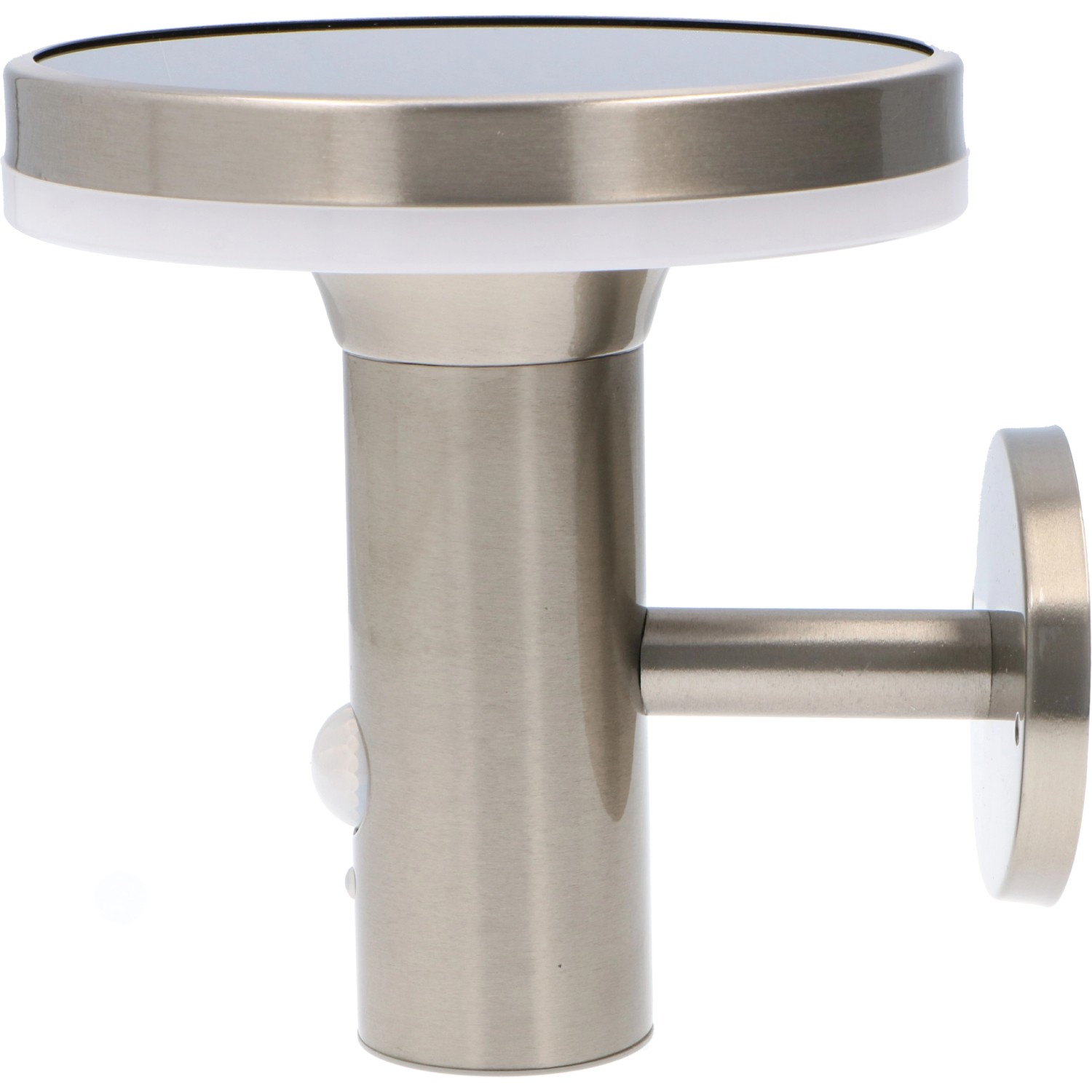 Solar-Wandleuchte Sevilla aus rostfreiem Stahl mit Sensor für Aussenbereiche.