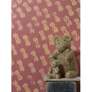 Wandgestaltung mit LUX Effektschwamm Tatze und Strohbären-Dekoration.