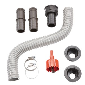 Garantia Flex-Comfort Verbindungs-Set grau für Regentonnen und Wasserzapfstellen.