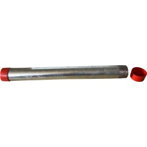 Verzinktes Gewinderohr, 41,9 mm x 800 mm, Temperguss nach DIN 2440.