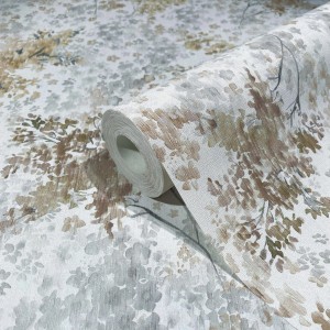 Marburg Vliestapete Floral Natur Weiß-Braun, Rolle mit floralem Muster.