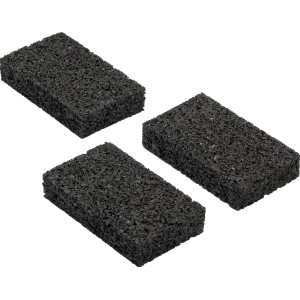 Schwarze Auflagepads (60 Stk.) für Terrassendielen-Unterkonstruktion, 9x6x0,3 cm.