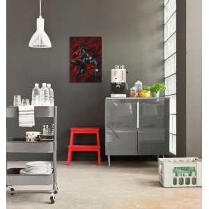 Komar Keilrahmenbild Marvel Venom Symbiont Rot, 40x60cm, Leinwand auf Holzrahmen.