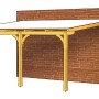 Skan Holz Terrassenüberdachung Rimini, 541x250 cm, Douglasie unbehandelt, mit Polycarbonat-Doppelstegplatten.