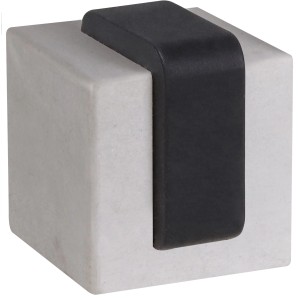Wagner Boden-Türstopper aus Stein, grau-schwarz, mit Kautschuk-Element.