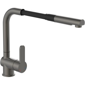 Schütte Spültischarmatur London Graphit Matt mit herausziehbarem Auslauf.