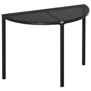 Outsunny Rattan Beistelltisch Polyrattan Metall Schwarz L100 x B50 x H74 cm