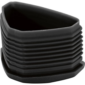 Schwarze Fußkappe für Ellenton Stapelstuhl, 4er-Set, aus Kunststoff.