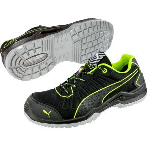 Puma Safety Fuse TC Green Low S1P Arbeitsschuh in Schwarz/Grün, Größe 48.