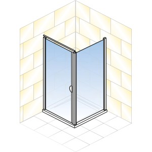 Schulte ExpressPlus Duschkabine mit Drehtür Sunny und Duschwanne, 180x80cm, Eckeinbau.