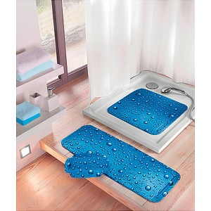 Kleine Wolke Duscheinlage Bubble Blau, 55x55cm, mit rutschfester Rückseite und modernem Design.