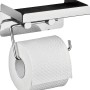 Wenko Toilettenpapierhalter aus Edelstahl mit Ablage für Badutensilien und Toilettenpapier.