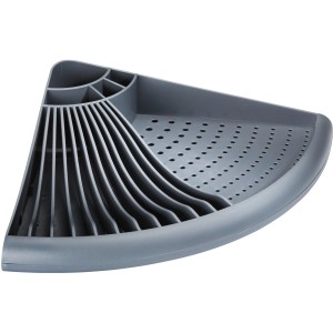 Grauer Wenko Eck-Geschirrabtropfer (9x50x35cm) für die Küchenecke.