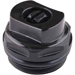 Schwarzer Sanicomfort Entlüftungsstopfen DN15 (24 mm) für Heizkörper.