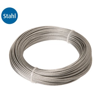 Conacord Stahldrahtseil, verzinkt, 2 mm Durchmesser, 30 m Länge, aufgerollt.