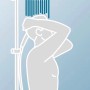 Illustration eines Schulte DuschMaster Rain Brausesets mit Einhebelmischer in Schwarz.