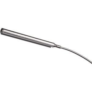 Reality LED Stehleuchte Reed, Nickel matt, Detailansicht des Leuchtenkopfes.